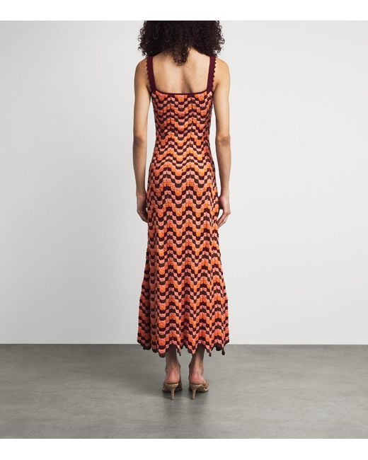 Escvdo Red Crochet Marea Maxi Dress