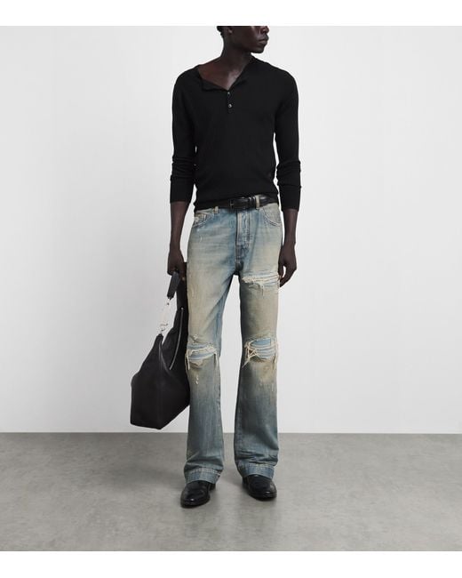 Amiri Gray Ripped Repair Mx1 Straight Jeans for men