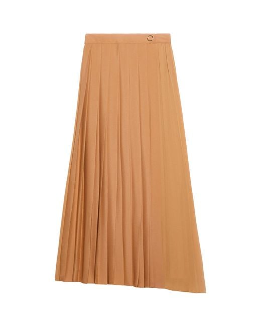MAX&Co. Brown Jersey Pleated Maxi Skirt