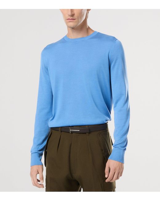 Tom Ford Blue Silk Sweater for men