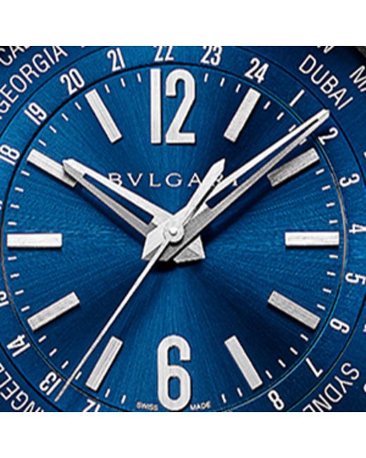 BVLGARI Blue Steel Octo Roma Worldtimer Watch 41mm for men