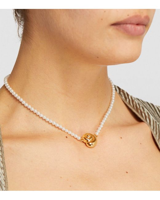 Timeless Pearly Metallic Pearl Shell Necklace