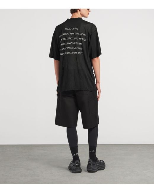 Balenciaga Black Graphic Print T-Shirt for men