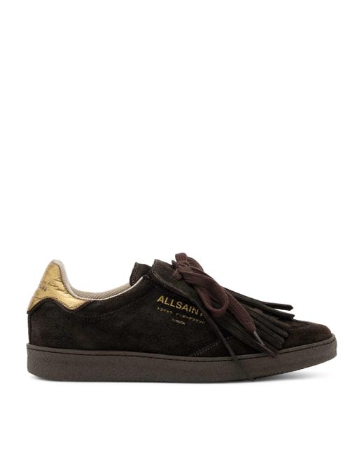 AllSaints Black Leather Fringe Thelma Sneakers