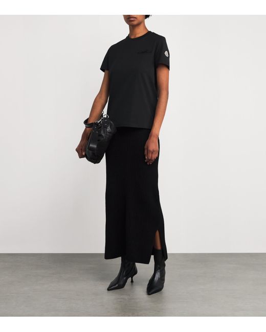 Moncler Black Cotton Logo T-Shirt