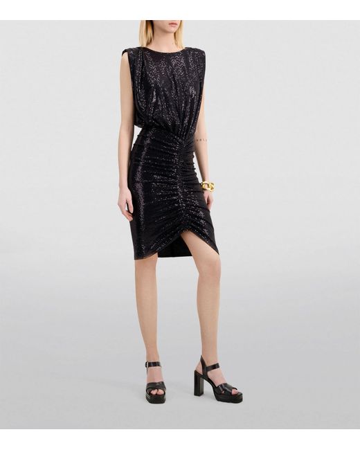 The Kooples Black Sequin-detail Mini Dress