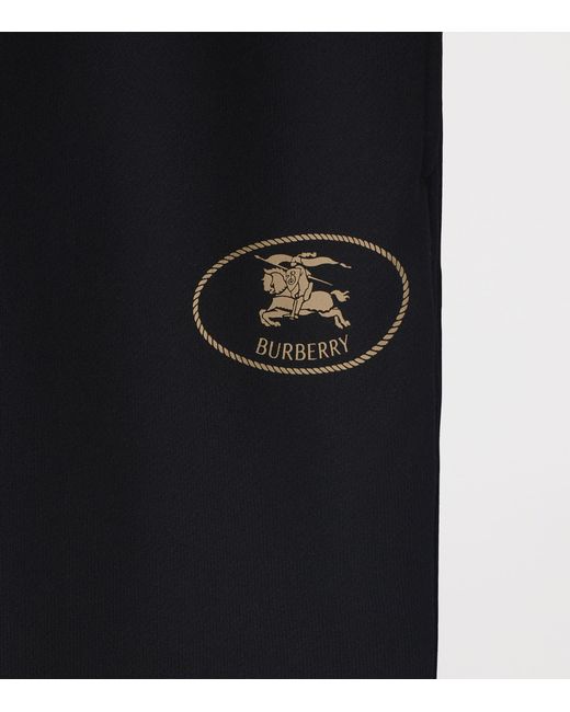 Burberry Black Cotton Knight Stamp Sweatpants for men