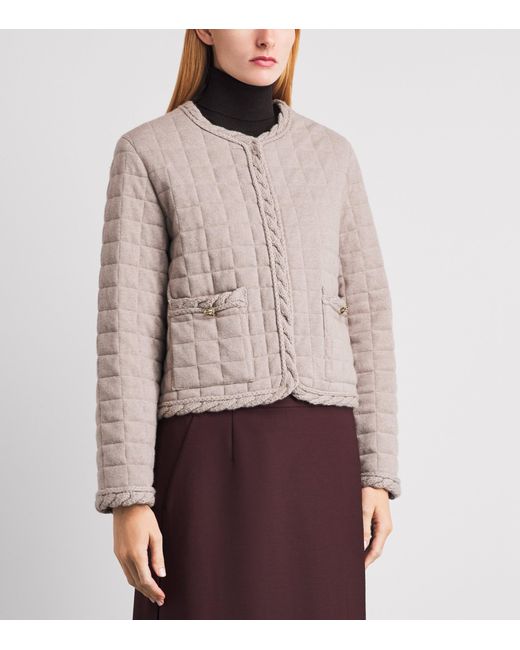 Fabiana Filippi Natural Wool-Silk-Cashmere Quilted Jacket