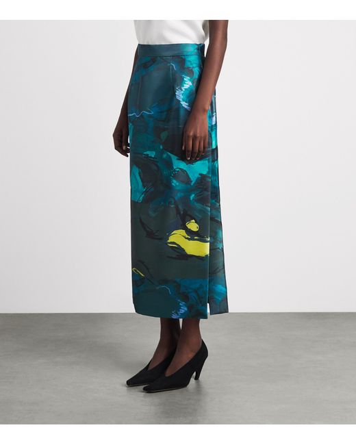 Roksanda Blue Brushstroke Print Irma Midi Skirt