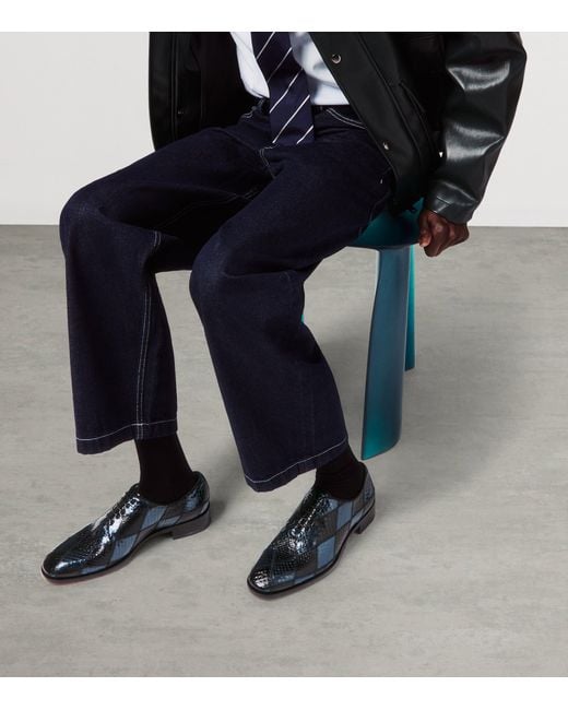 Christian Louboutin Black Corteo Leather Oxford Shoes for men