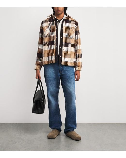 Wax London Brown Cotton-Blend Pike Check Whiting Overshirt for men