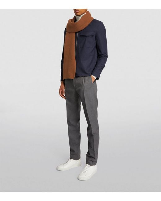 Le Bonnet Brown Classic Lambswool Scarf for men
