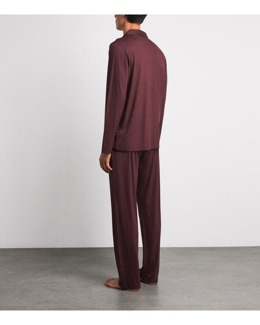 Derek Rose Purple Micro Modal Basel Pyjama Set for men