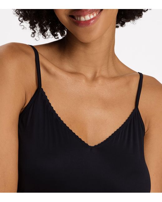 Hanro Blue Stretch-Satin Deluxe Slip Dress