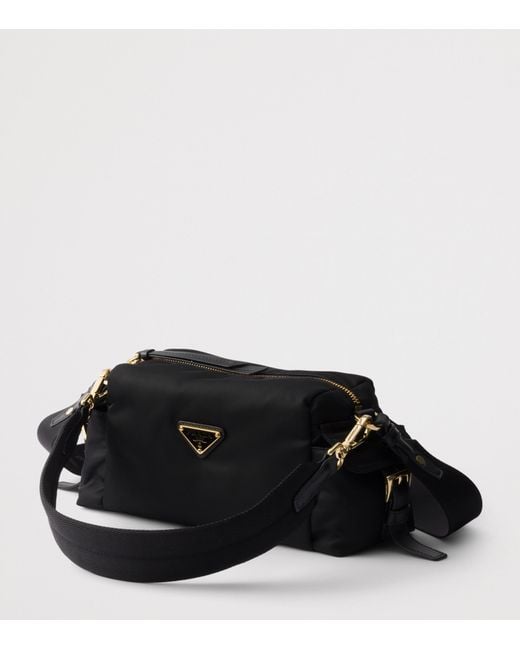 Prada Black Small Re-Nylon And Leather Explore Shoulder Bag