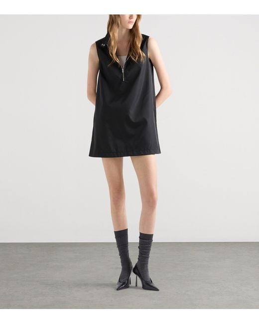 Prada Black Re-Nylon Sleeveless Mini Dress