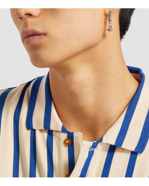 Vivienne Westwood White Pauliana Single Hoop Earring for men