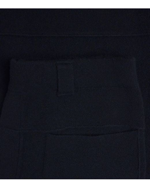 Allude Blue Wool-Cashmere Straight Trousers