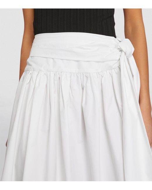Magda Butrym White Cotton Tie-waist Midi Skirt