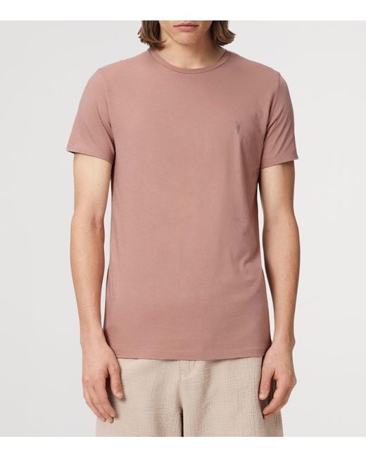 AllSaints Pink Organic Cotton Tonic T-Shirt for men