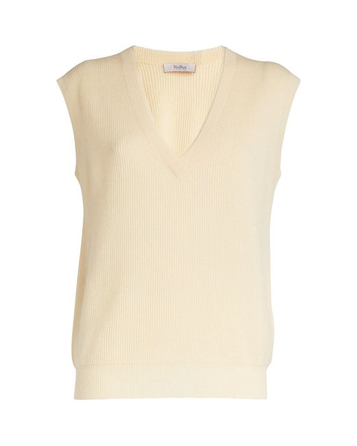 Max Mara White Wool-cashmere Sweater Vest