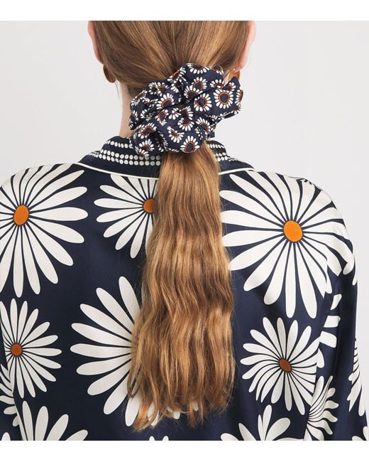 Sandro Blue Floral Print Scrunchie
