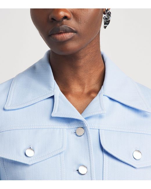 Emilia Wickstead Blue Cropped Nics Denim Jacket