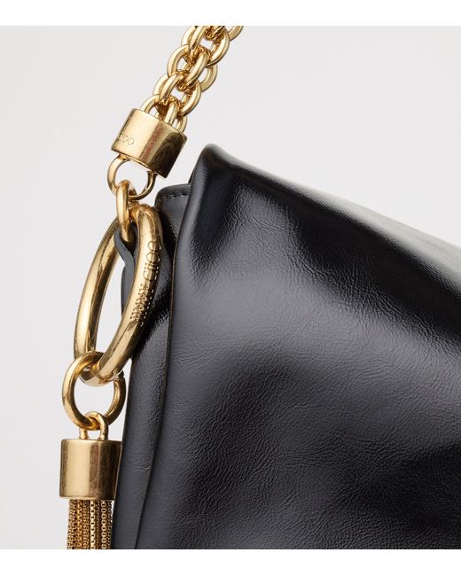 Jimmy Choo Black Leather Callie Flap Shoulder Bag