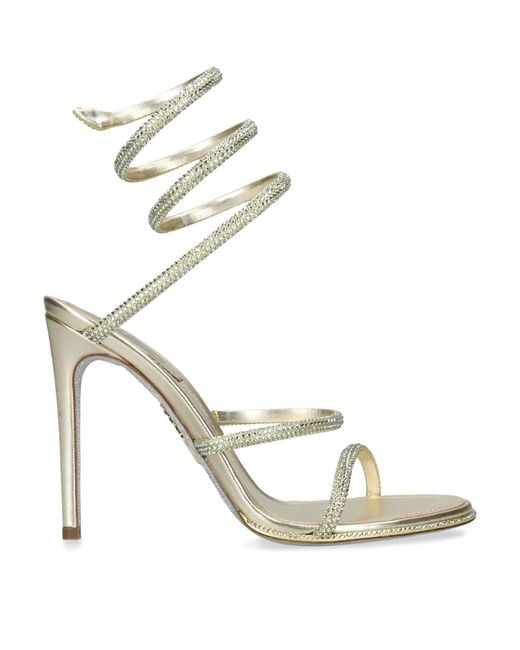 Rene Caovilla Metallic Embellished Cleo Heeled Sandals 105