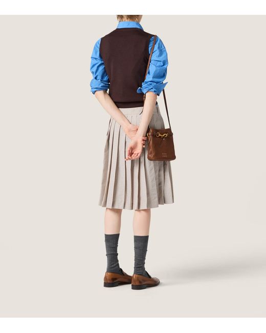 Miu Miu Brown Wool Logo Sweater Vest