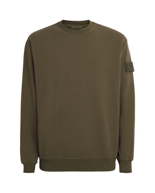 Stone Island Green Cotton-Blend Ghost Sweatshirt for men