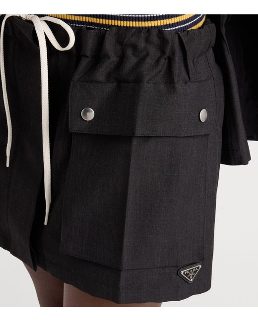Prada Black Mohair-Wool Mini Skirt
