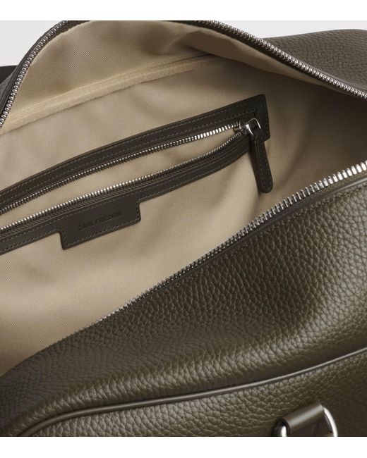 Carl Friedrik Black Leather Granville Duffle Bag for men