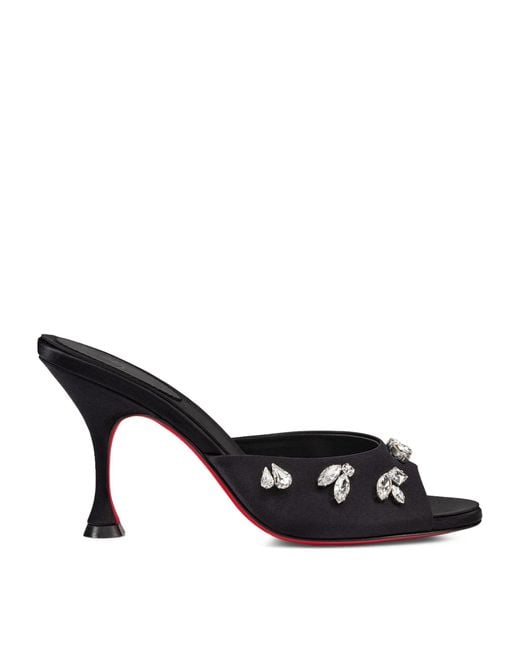 Christian Louboutin Black Degraqueen Embellished Mules 85