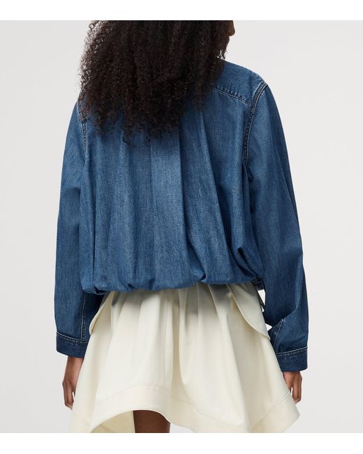 Loewe Blue Drawstring-Hem Denim Shirt