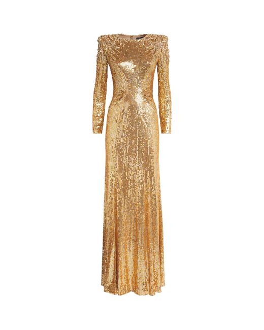 Jenny Packham Metallic Sequinned Dulcet Gown