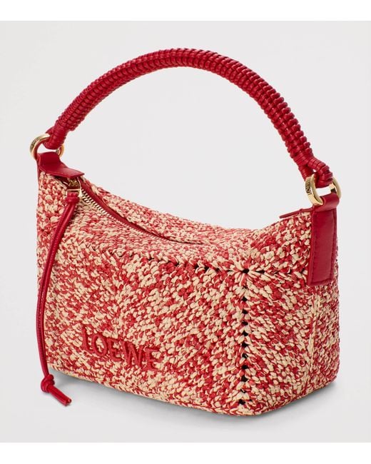 Loewe Red X Paula's Ibiza Raffia Cala Pouch