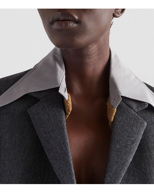 Prada Gray Wool Gabardine Single-breasted Jacket
