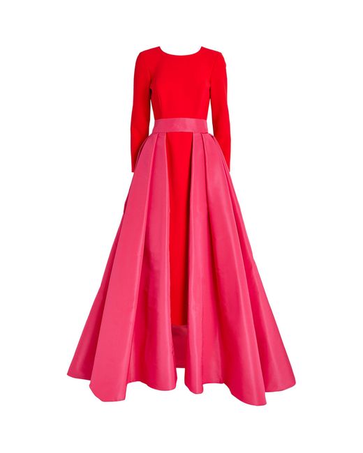 Carolina Herrera Red Over-skirt Gown