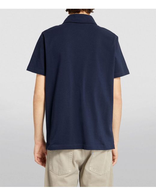 A.P.C. Blue Logo Embroidered Polo Shirt for men