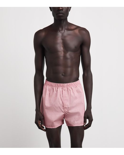 Sunspel Pink Cotton Classic Boxer Shorts for men