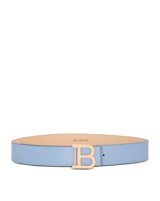 Balmain Blue Leather B-belt