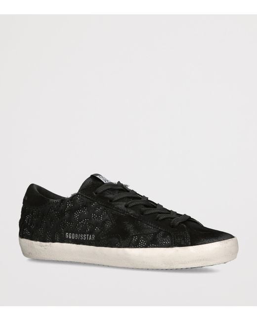 Golden Goose Deluxe Brand Black Embellished-Leather Super-Star Sneakers for men