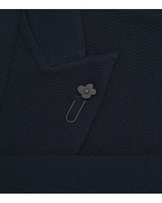 Lardini Blue Knitted Double-Breasted Blazer for men
