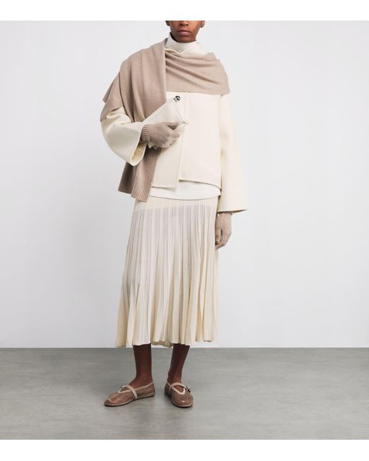 Soft Goat White Wool-Cashmere Short Jacket