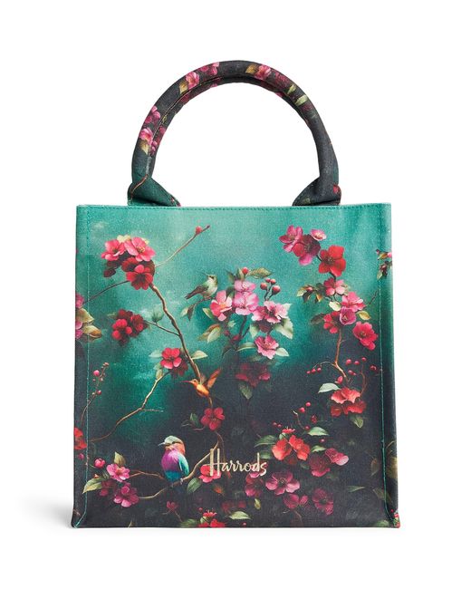 Harrods Blue Small Exotics Decaf Blend Tote Bag