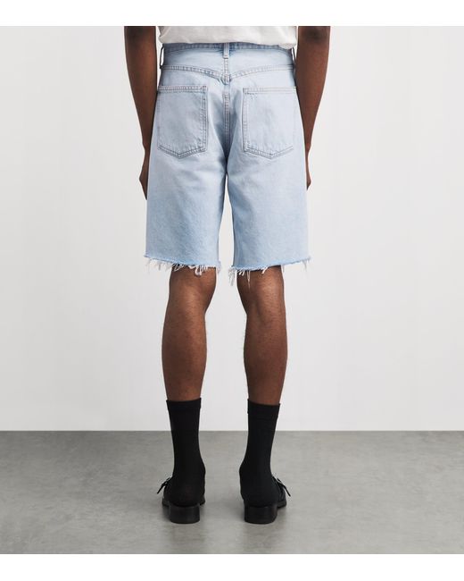 Agolde Blue Denim Anson Shorts for men