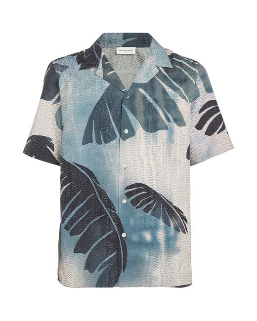 Dries Van Noten Blue Silk Printed Cassi Shirt for men