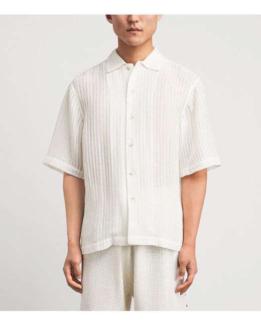 Commas White Sheer Short-Sleeve Shirt for men