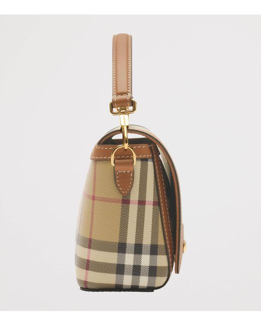 Burberry Metallic Check Top-Handle Bag